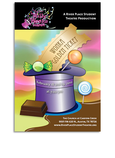 Cover Design for Willie Wonka Theatre Production